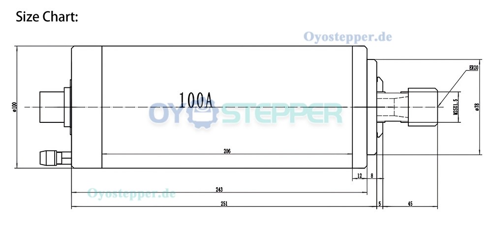 Wassergek&uuml;hltes CNC HF-Spindel-Set 3kW ER20 220V/380V 24000U/min mit 3,7kW Frequenzumrichter